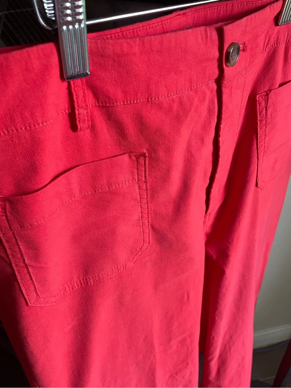J Crew Cotton Linen Blend Red Pants